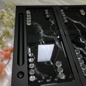 تخته نرد طرح ابروباد صدفی نقره ای شاین